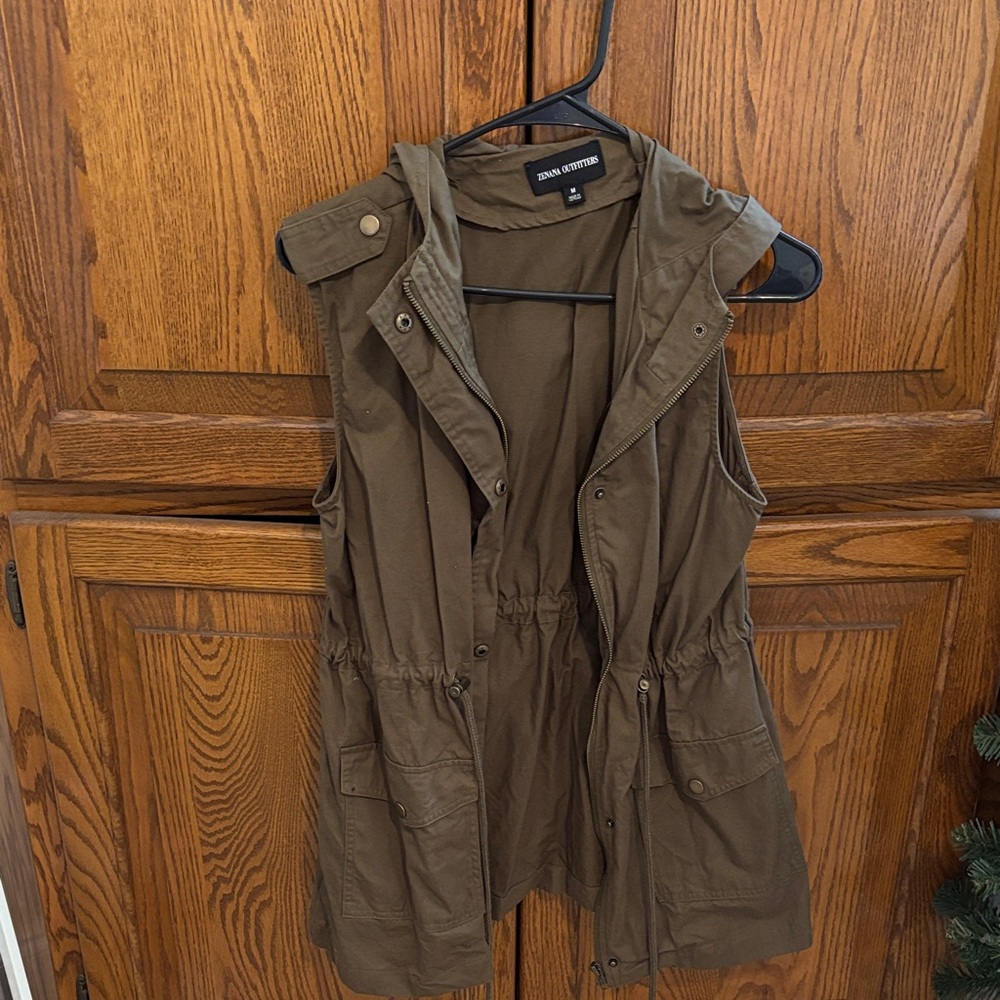 Zenana Outfitters Army Green Utility Vest